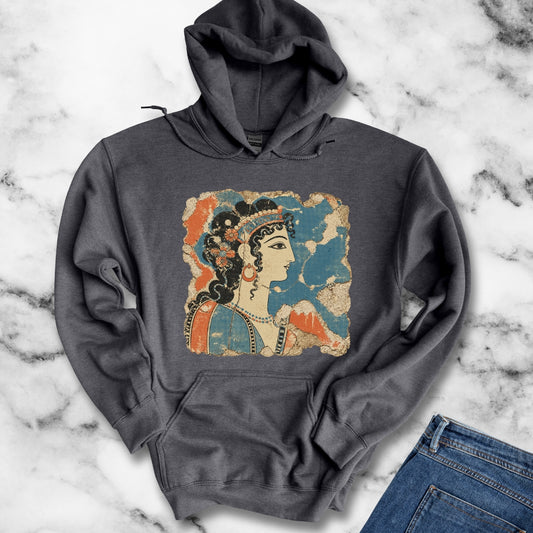 Knossos Minoan Blue Lady Fresco Hoodie