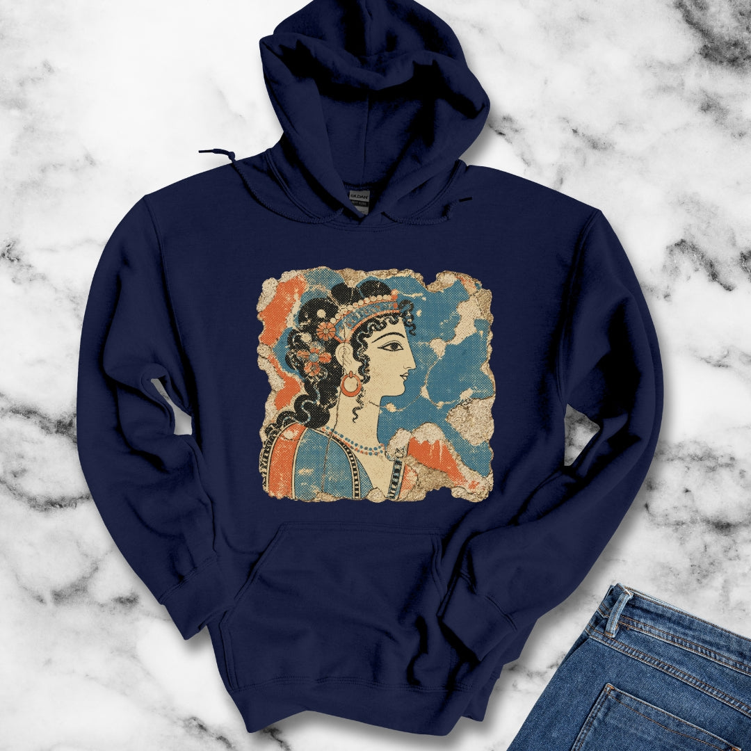 Knossos Minoan Blue Lady Fresco Hoodie