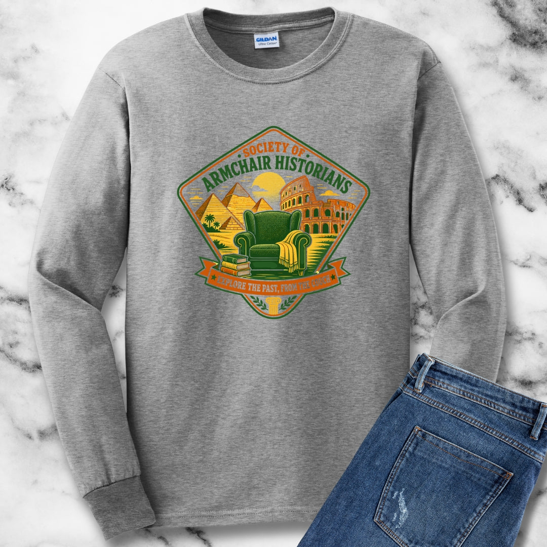 Society of Armchair Historians Badge Style Unisex Long Sleeve Tee