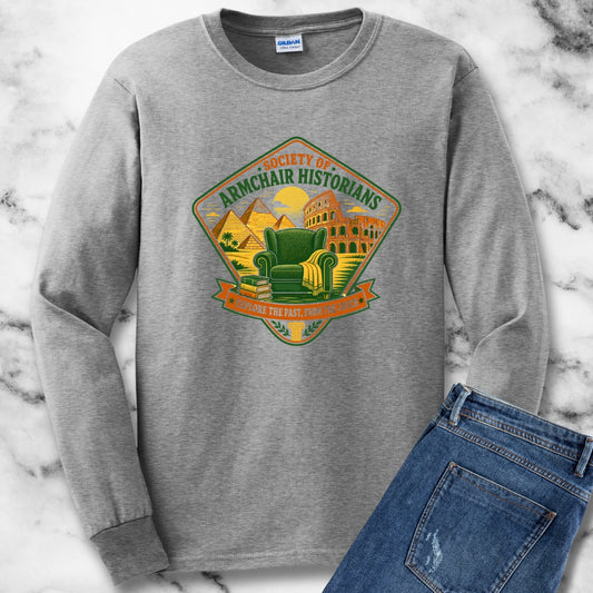 Society of Armchair Historians Badge Style Unisex Long Sleeve Tee