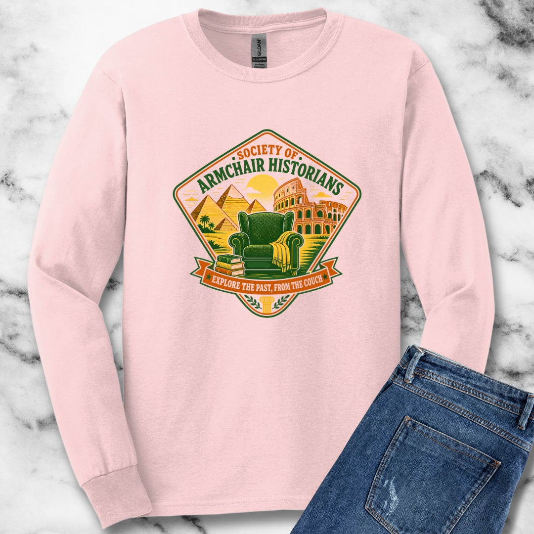 Society of Armchair Historians Badge Style Unisex Long Sleeve Tee