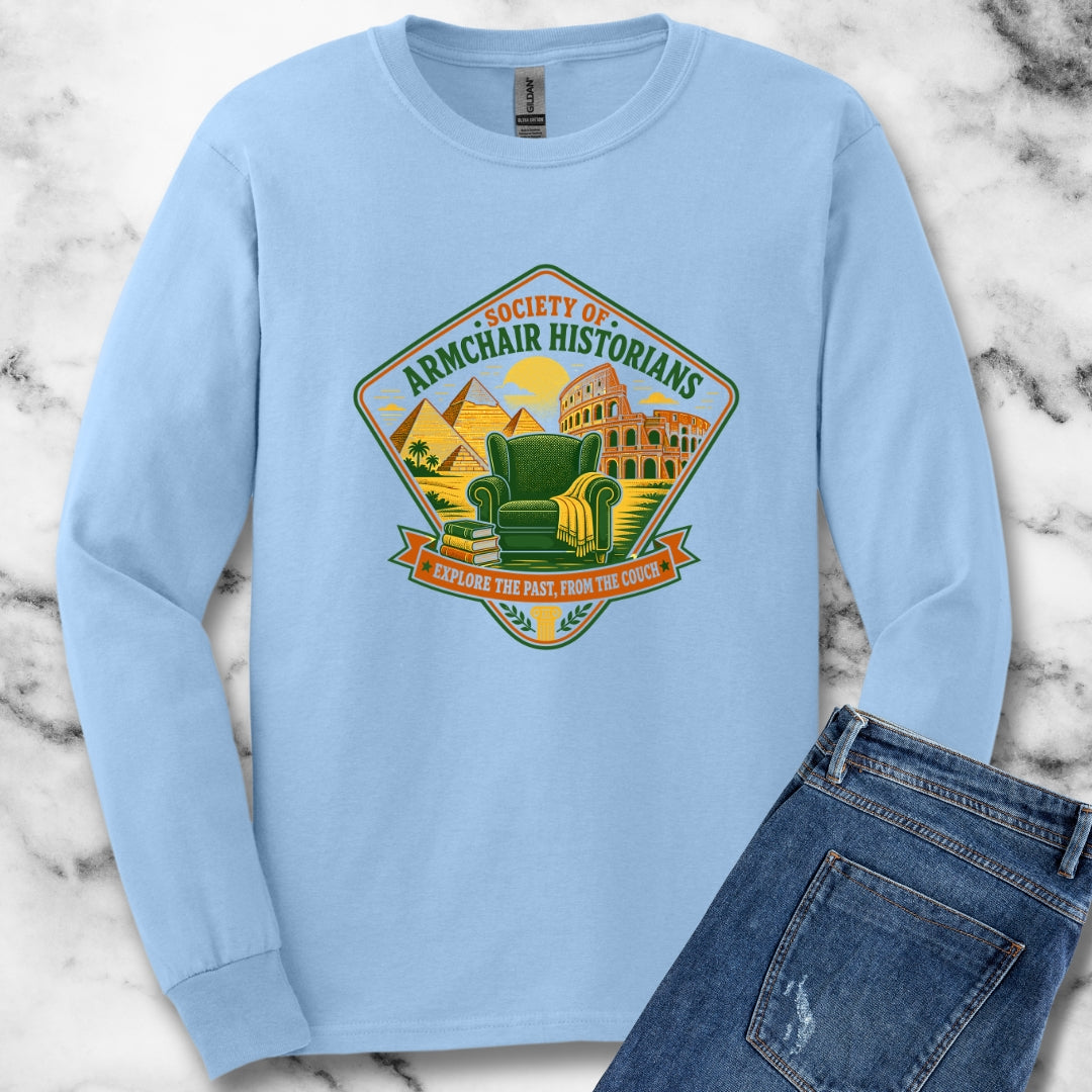 Society of Armchair Historians Badge Style Unisex Long Sleeve Tee