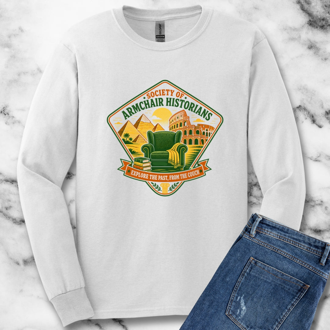 Society of Armchair Historians Badge Style Unisex Long Sleeve Tee