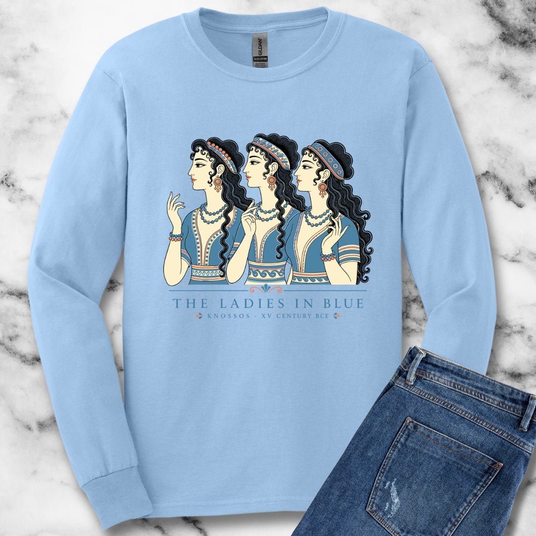 Knossos Minoan Ladies in Blue Unisex Long Sleeve Tee