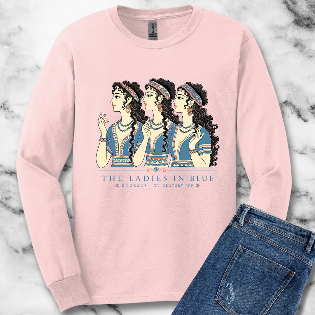 Knossos Minoan Ladies in Blue Unisex Long Sleeve Tee