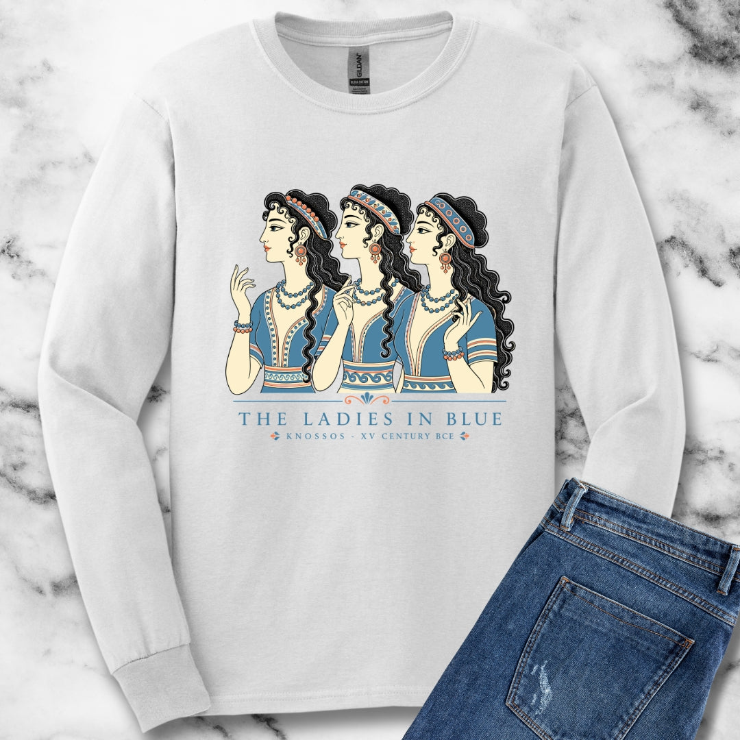 Knossos Minoan Ladies in Blue Unisex Long Sleeve Tee