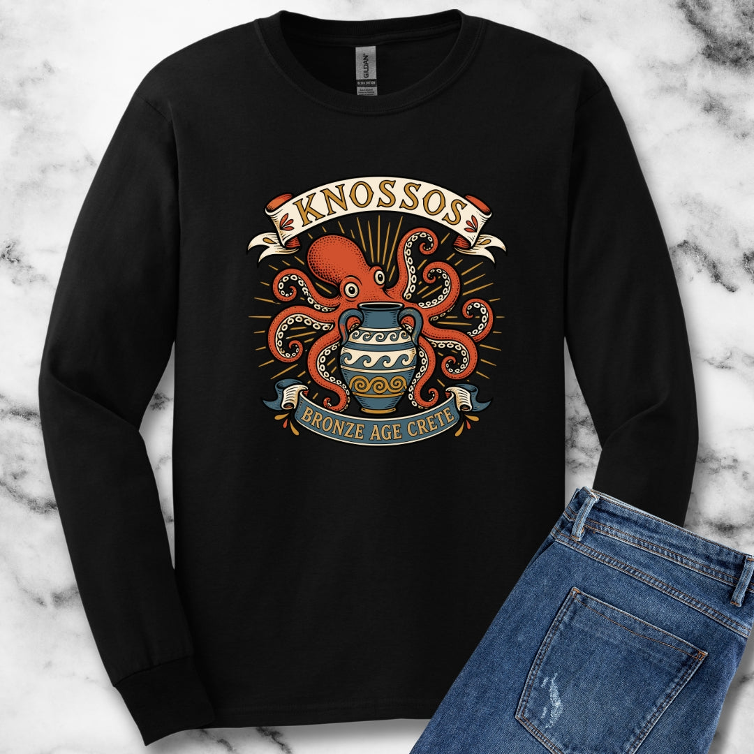 Knossos Bronze Age Crete Octopus Unisex Long Sleeve Tee