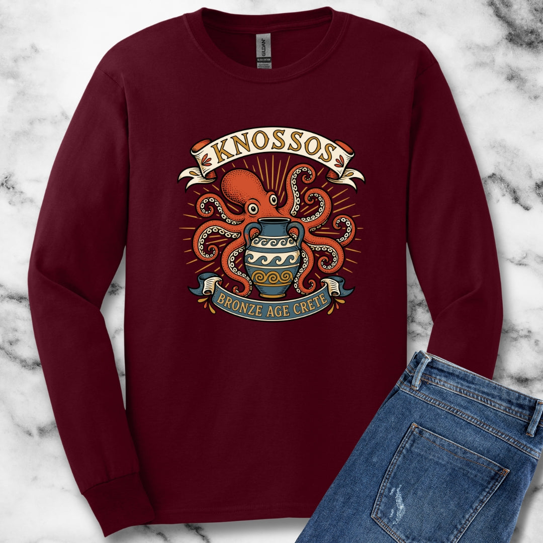 Knossos Bronze Age Crete Octopus Unisex Long Sleeve Tee