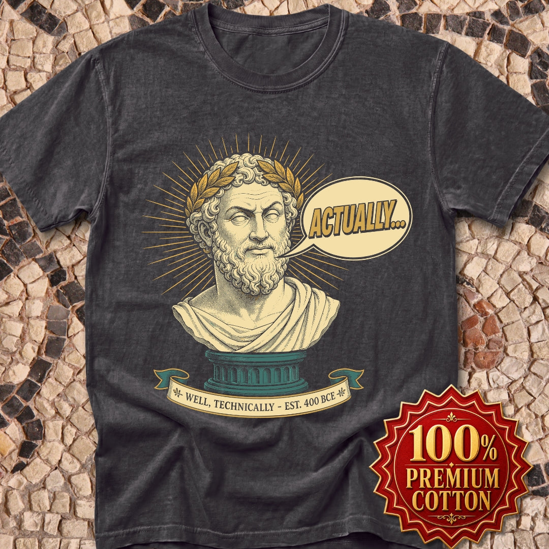 Actually... Pedantic Philosopher Bust Premium Tee