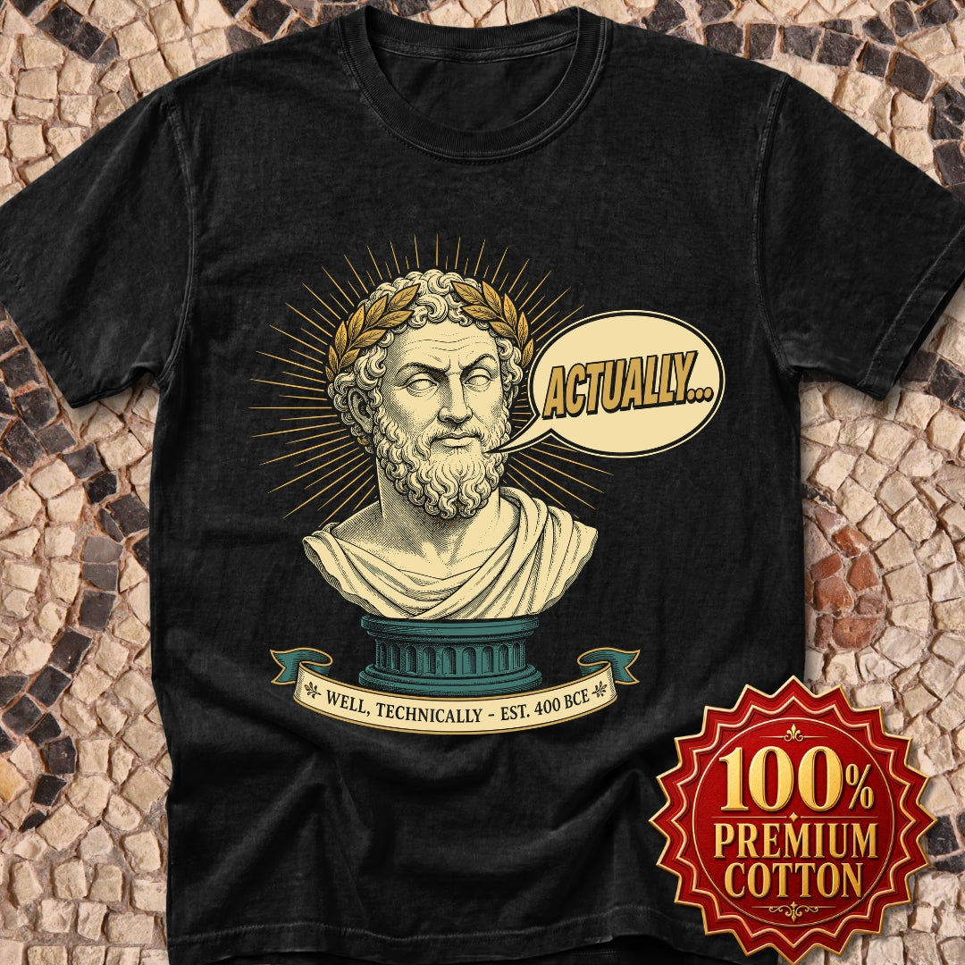 Actually... Pedantic Philosopher Bust Premium Tee