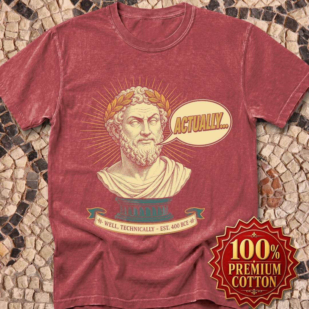 Actually... Pedantic Philosopher Bust Premium Tee