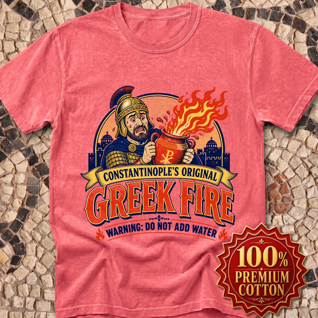 Byzantine Greek Fire Warning Premium Tee