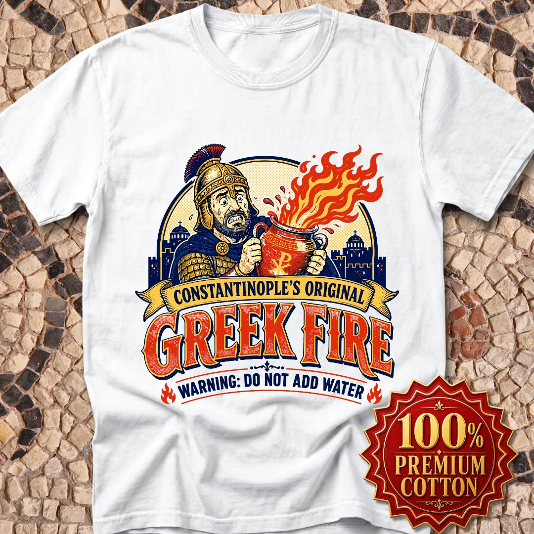 Byzantine Greek Fire Warning Premium Tee