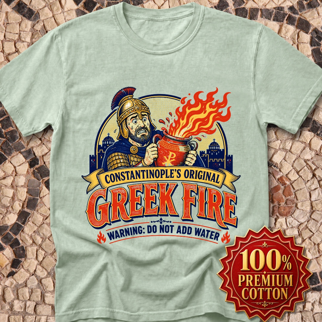 Byzantine Greek Fire Warning Premium Tee