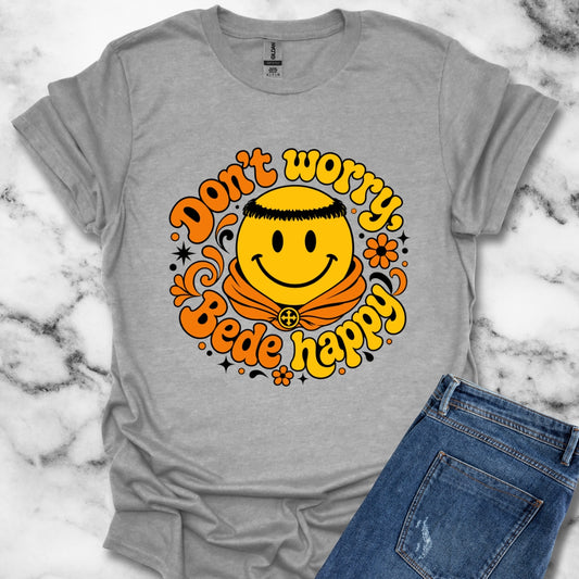 70s Style Don't Worry Venerable Bede Happy T-Shirt