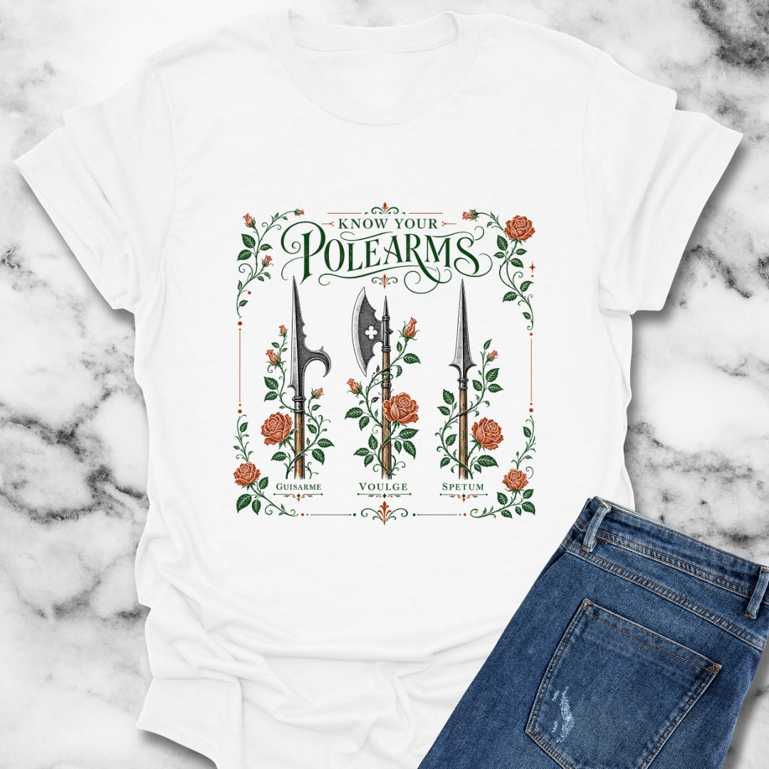 Know Your Polearms Weapons Roses T-Shirt