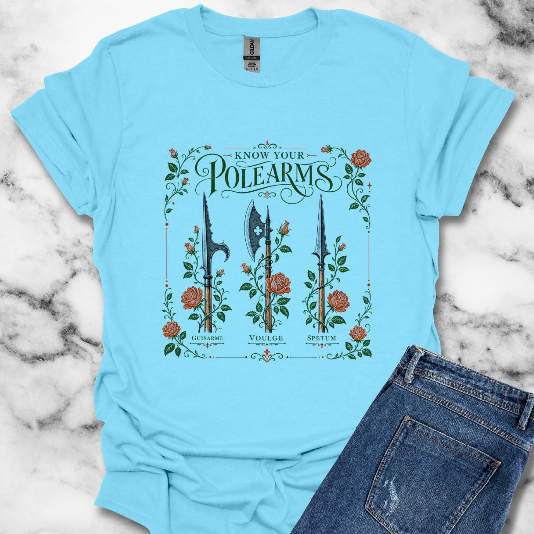 Know Your Polearms Weapons Roses T-Shirt