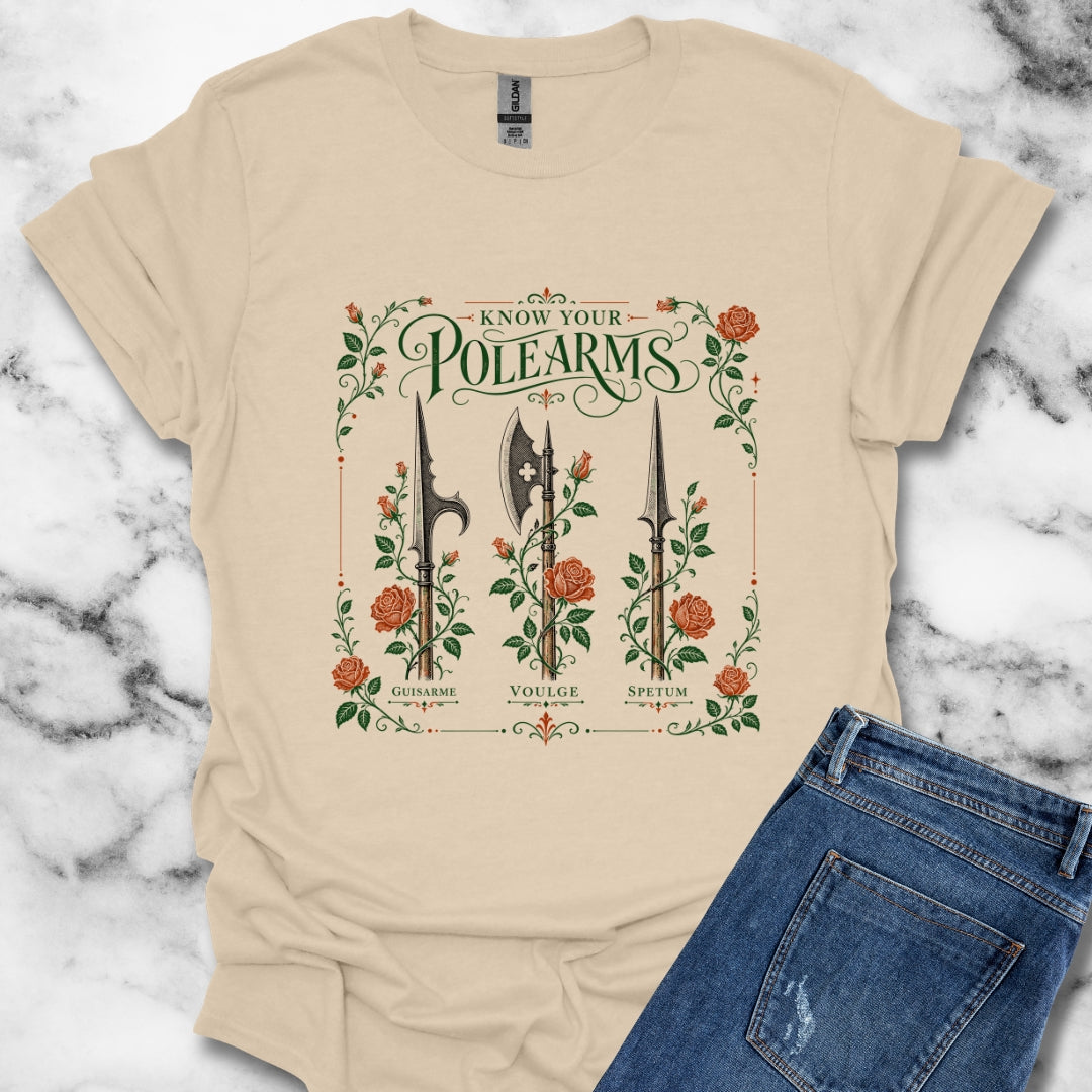 Know Your Polearms Weapons Roses T-Shirt