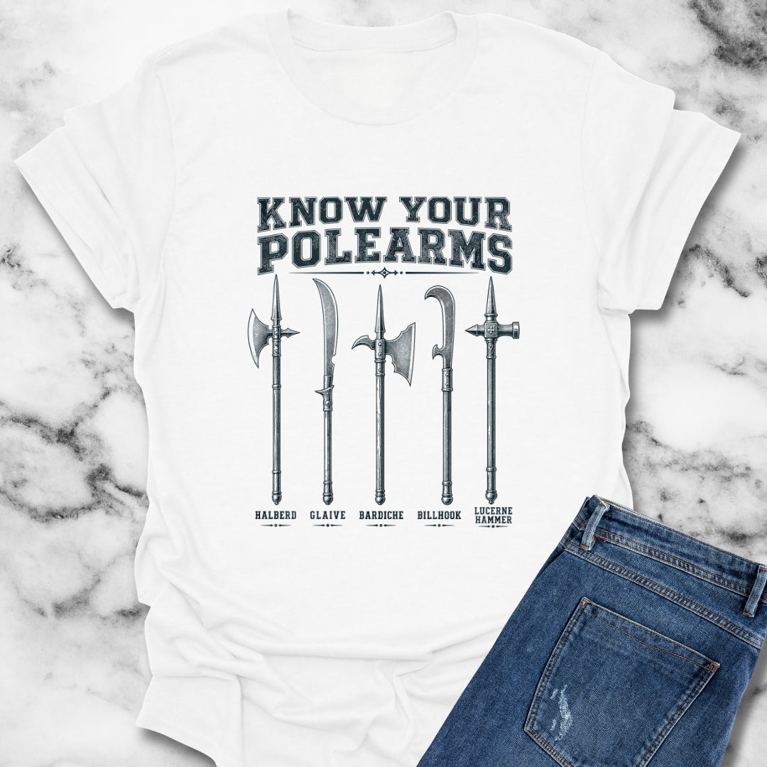 Know Your Polearms Medieval Weapons T-Shirt