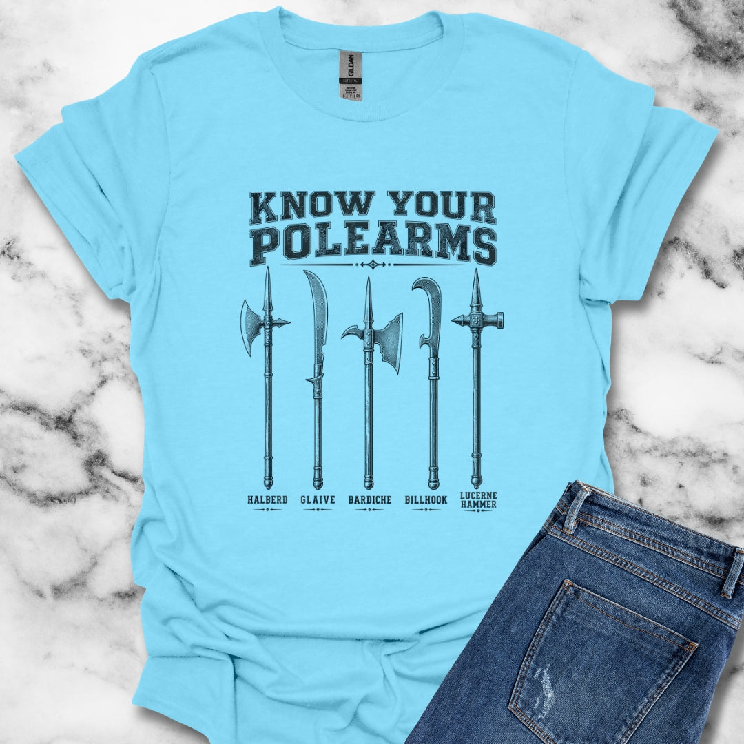 Know Your Polearms Medieval Weapons T-Shirt