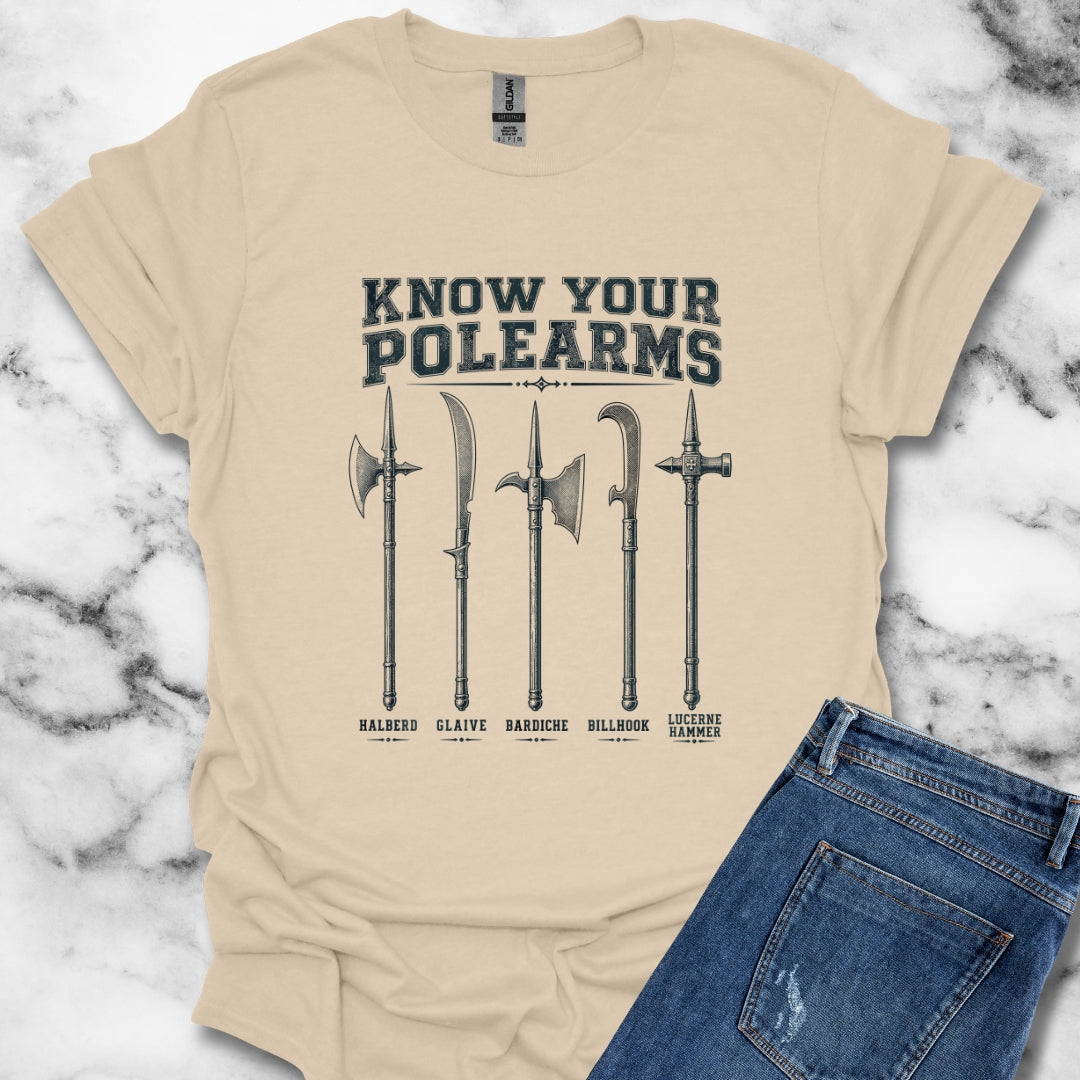 Know Your Polearms Medieval Weapons T-Shirt