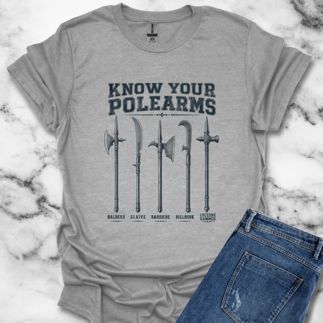 Know Your Polearms Medieval Weapons T-Shirt