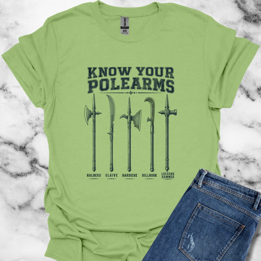 Know Your Polearms Medieval Weapons T-Shirt