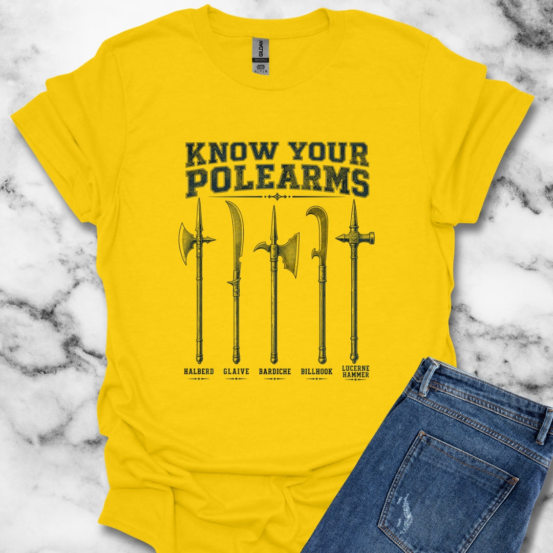 Know Your Polearms Medieval Weapons T-Shirt