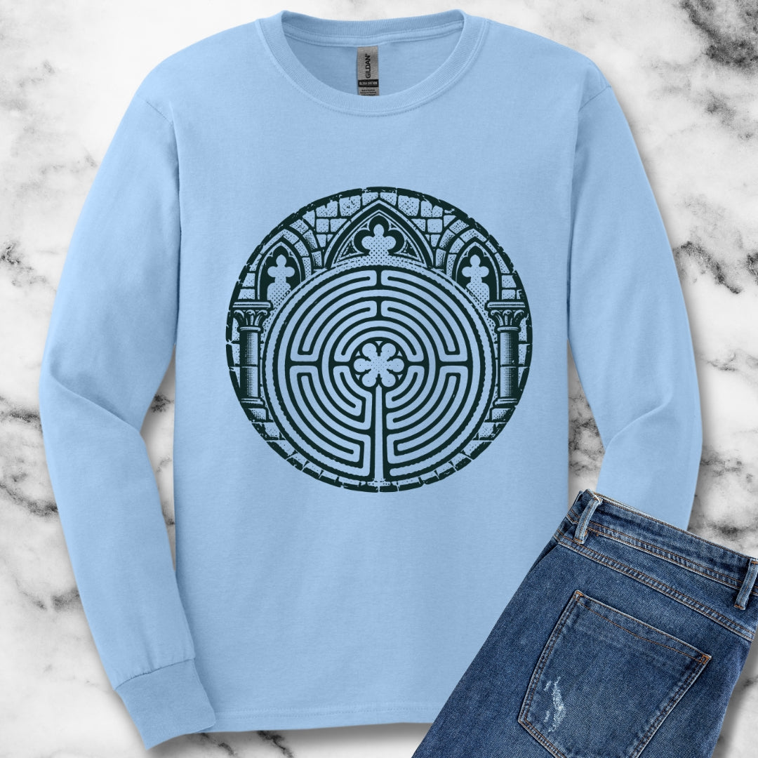 Chartres Cathedral Labyrinth Unisex Long Sleeve Tee
