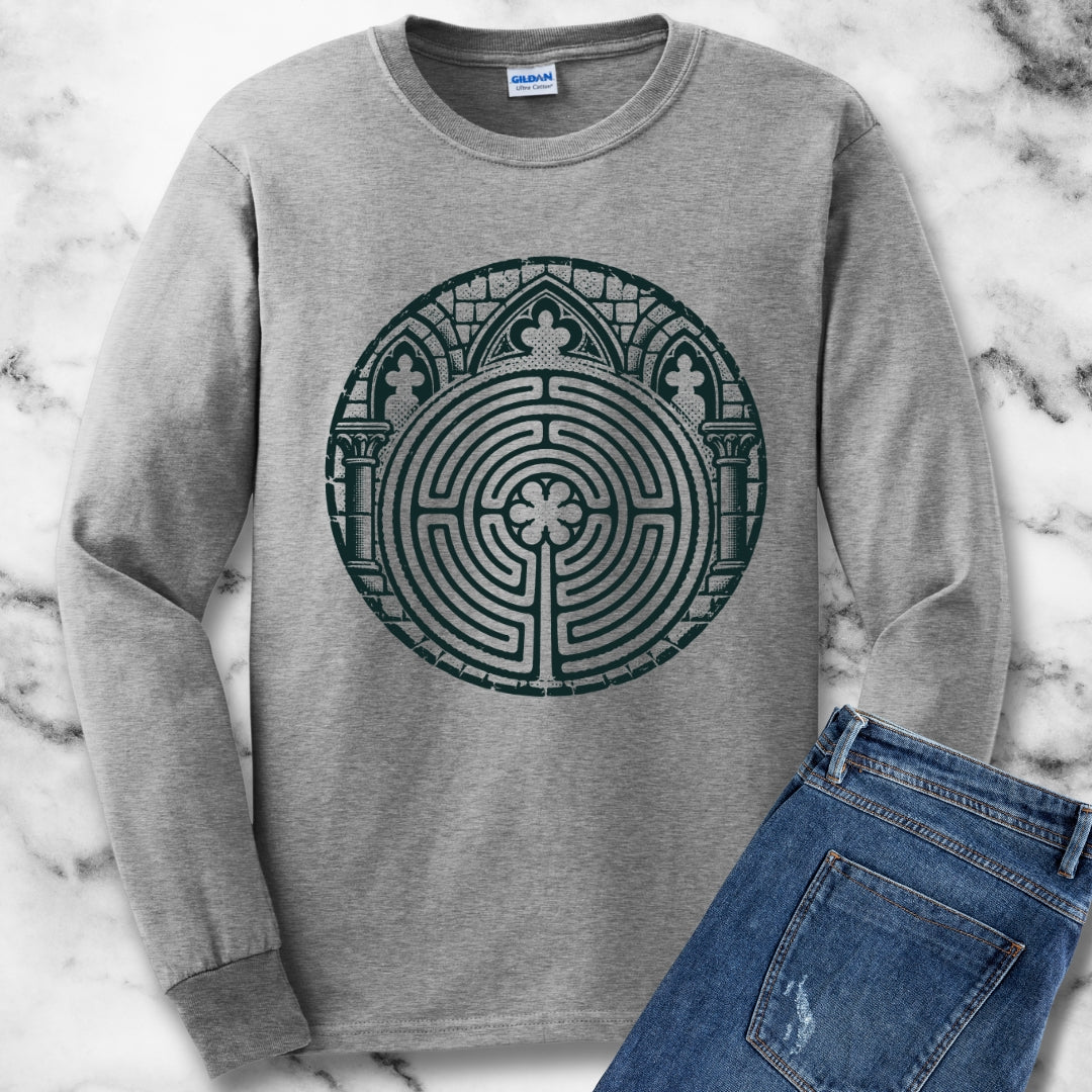 Chartres Cathedral Labyrinth Unisex Long Sleeve Tee