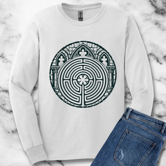 Chartres Cathedral Labyrinth Unisex Long Sleeve Tee