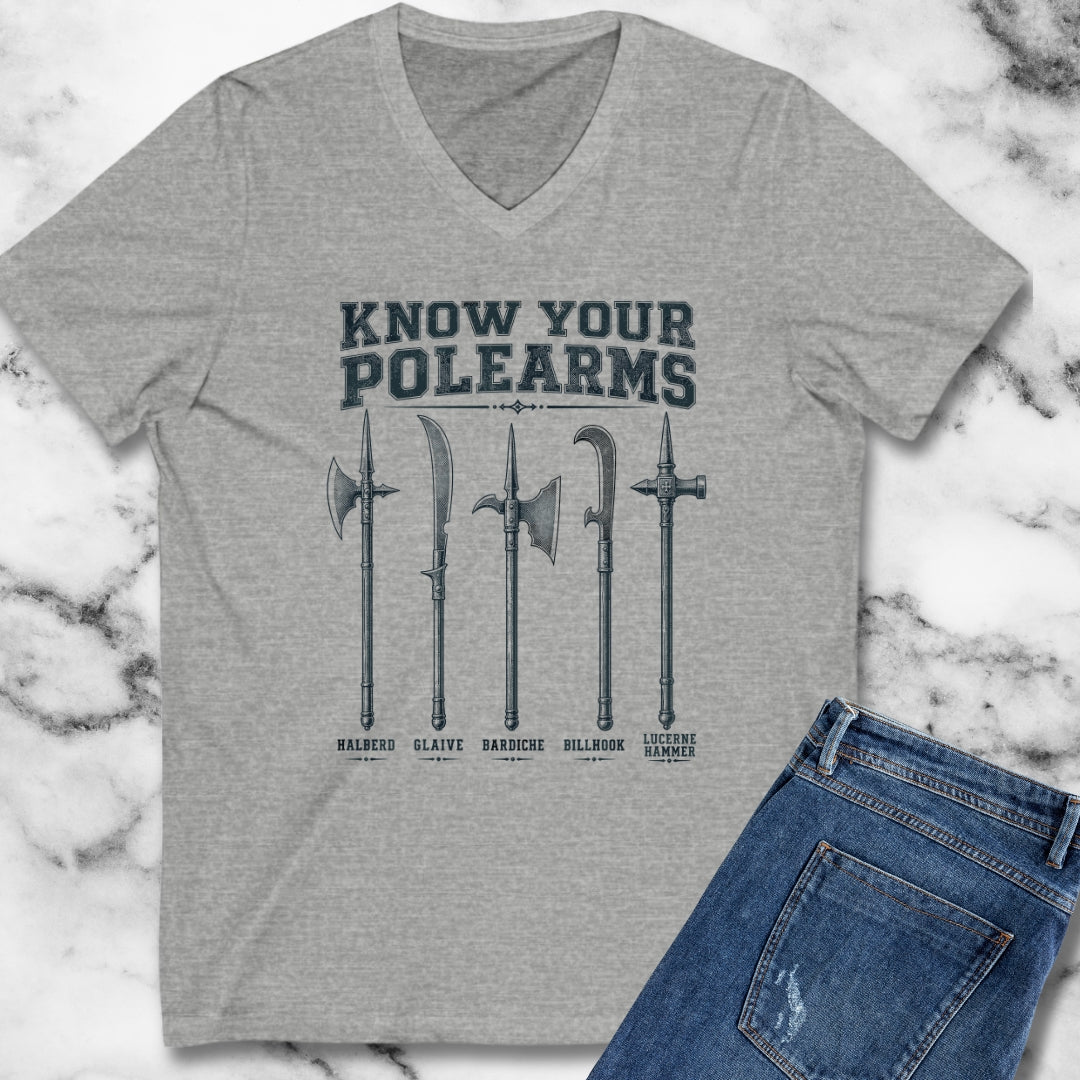 Know Your Polearms Medieval Weapons V-neck