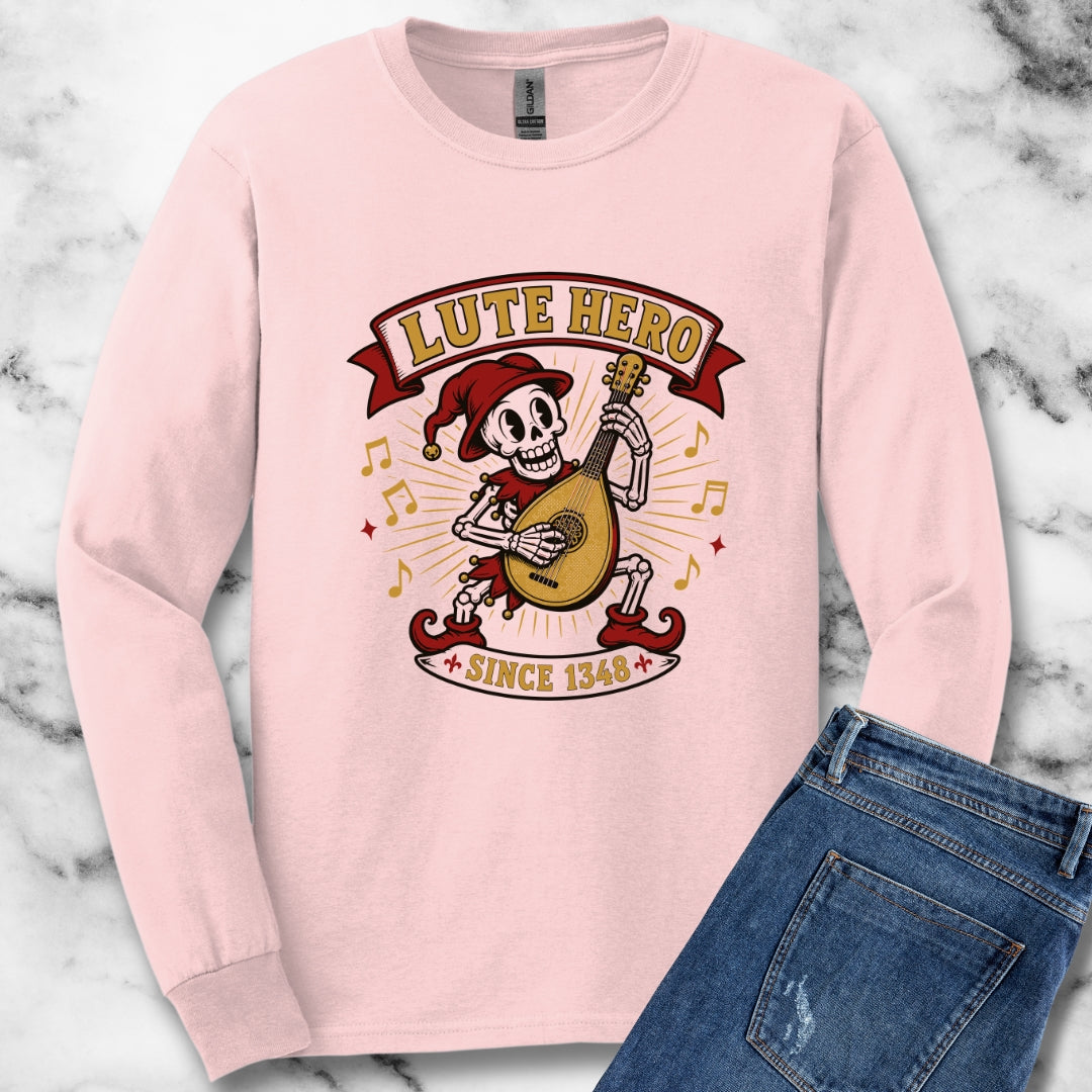 Medieval Bard Lute Hero Unisex Long Sleeve Tee