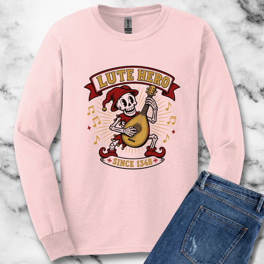 Medieval Bard Lute Hero Unisex Long Sleeve Tee