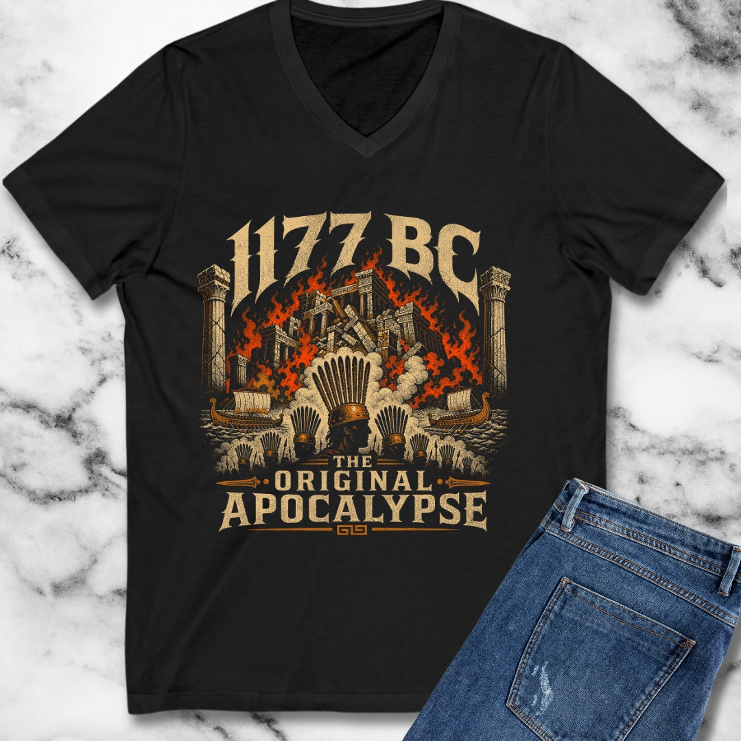 1177 BC Bronze Age Collapse Apocalypse V-Neck