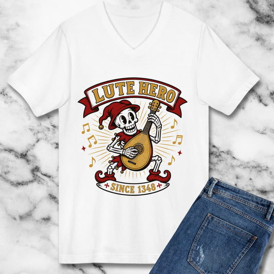 Medieval Bard Lute Hero V-neck