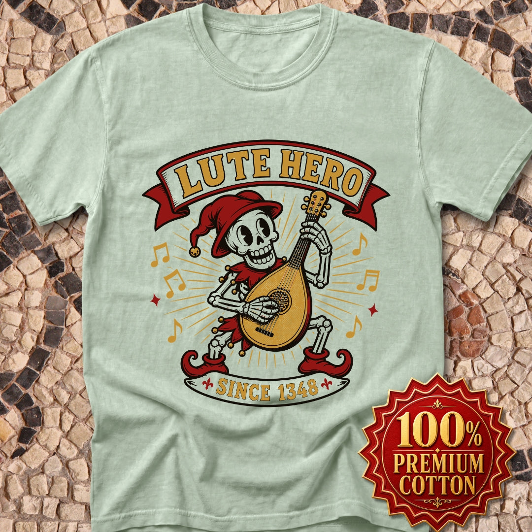 Medieval Bard Lute Hero Tee