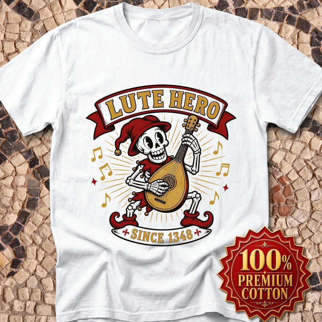 Medieval Bard Lute Hero Tee