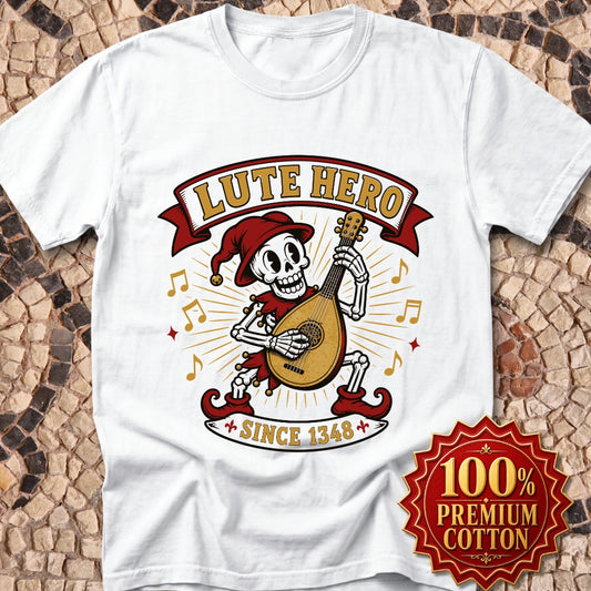 Medieval Bard Lute Hero Tee