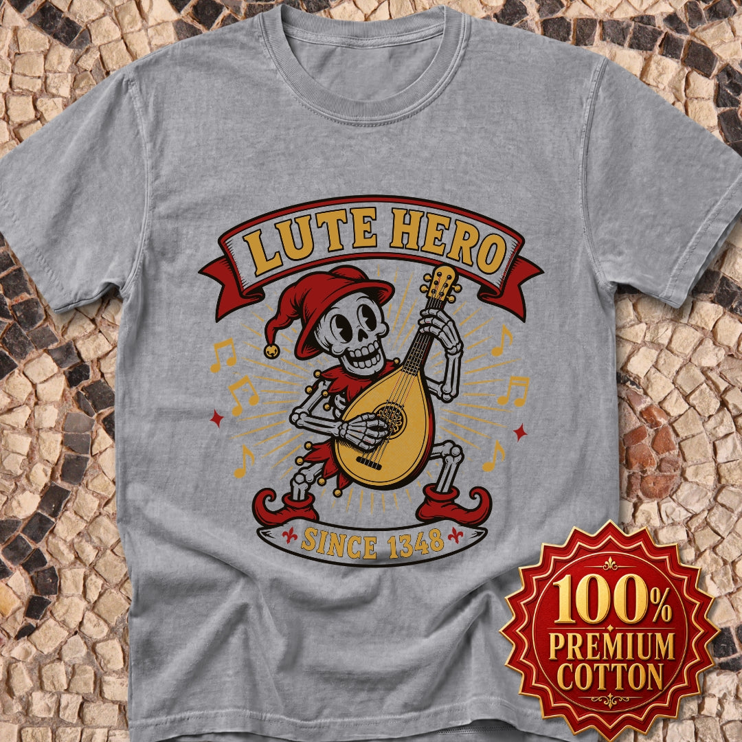 Medieval Bard Lute Hero Tee