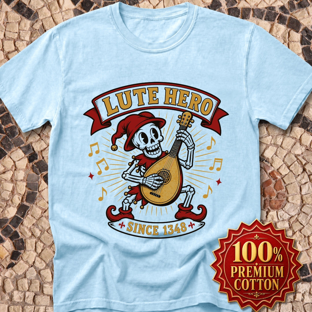 Medieval Bard Lute Hero Tee