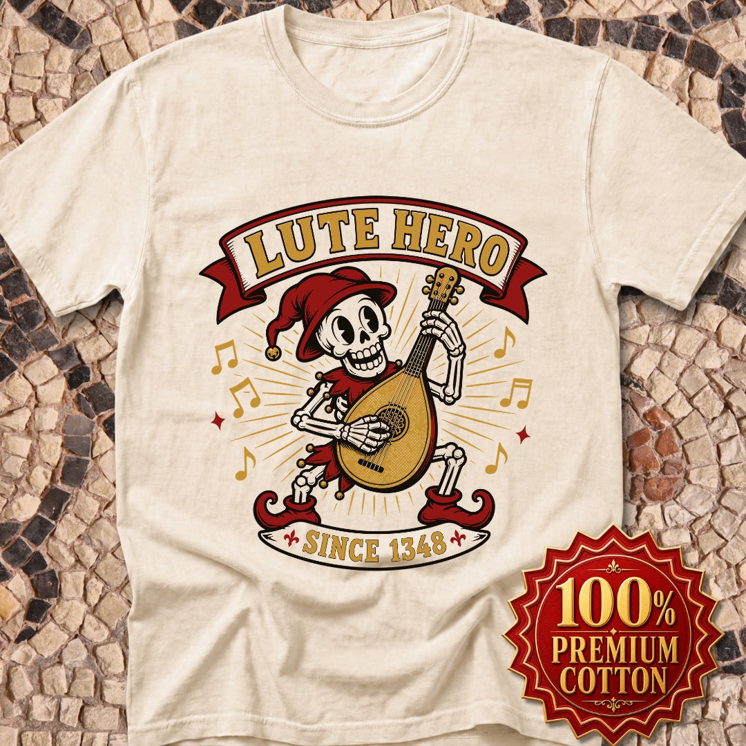 Medieval Bard Lute Hero Tee