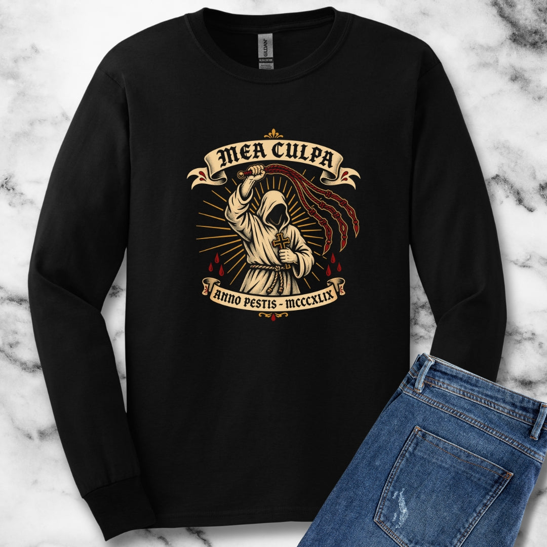 The Flagellant Mea Culpa Black Plague Unisex Long Sleeve Tee