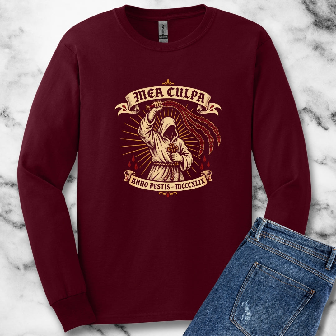 The Flagellant Mea Culpa Black Plague Unisex Long Sleeve Tee
