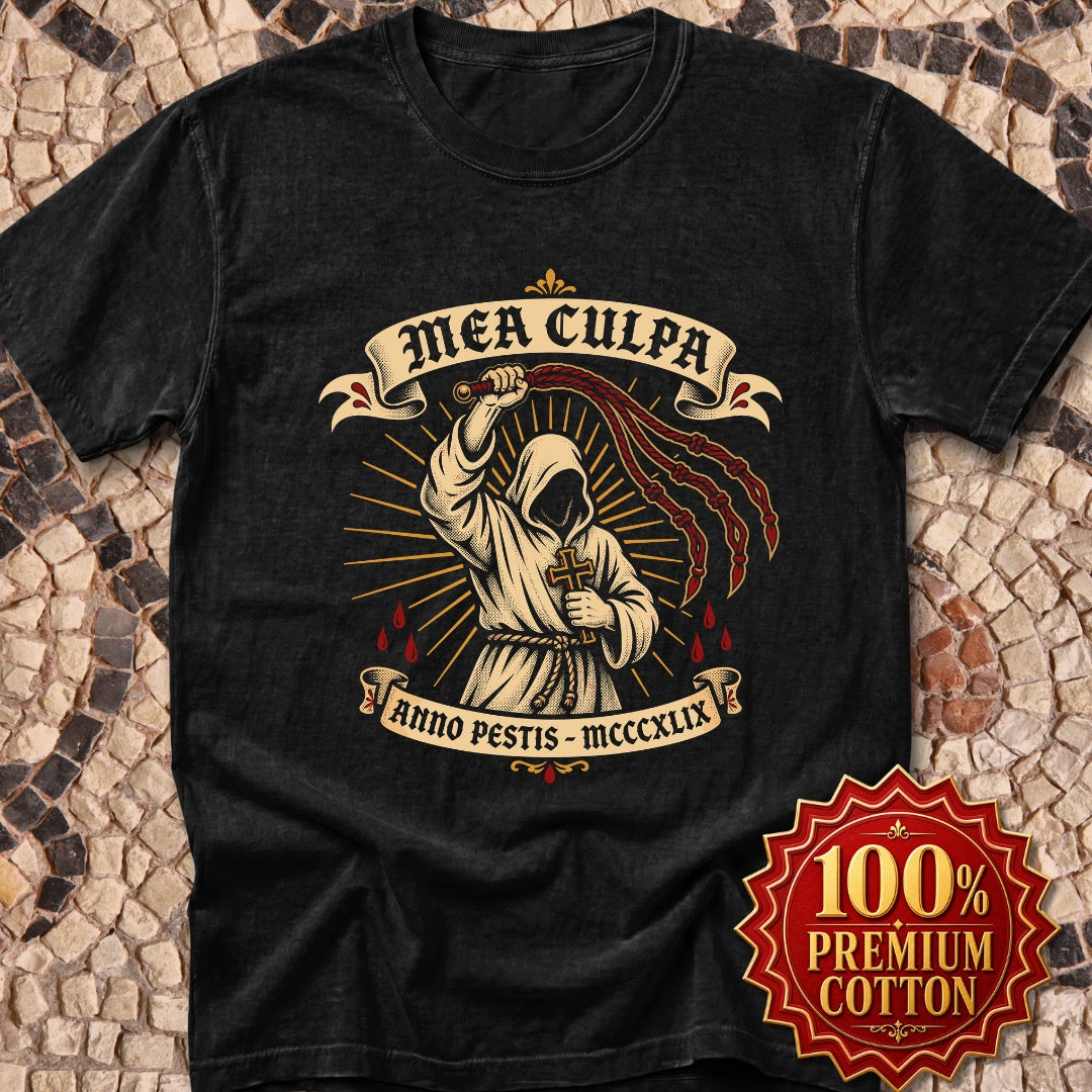 The Flagellant Mea Culpa Black Plague Premium Tee