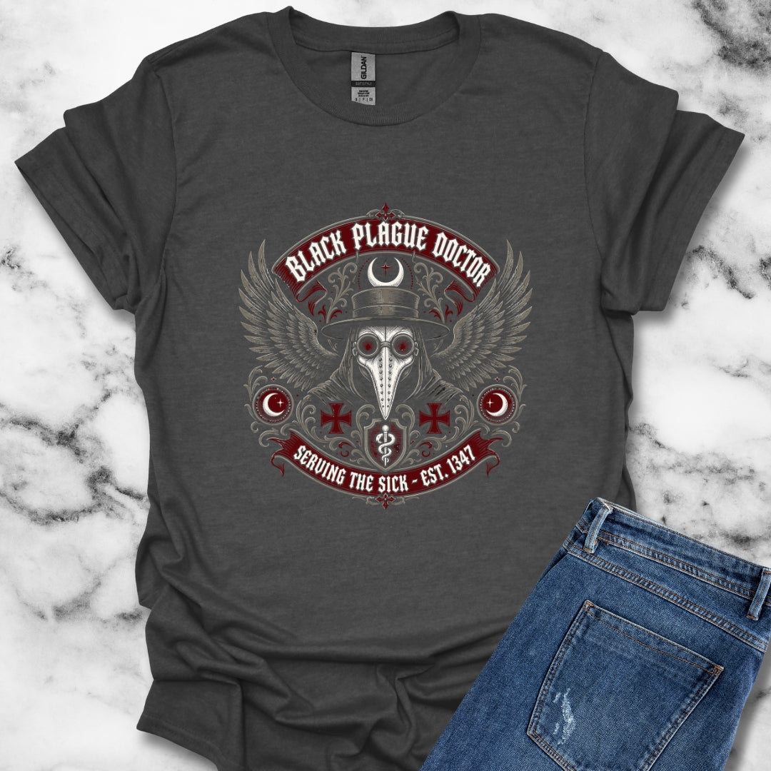 Black Plague Doctor Serving the Sick T-Shirt