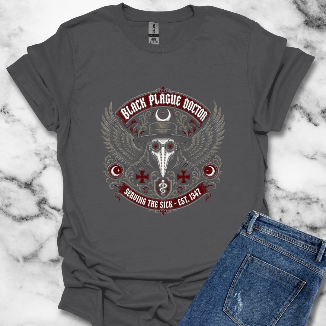 Black Plague Doctor Serving the Sick T-Shirt