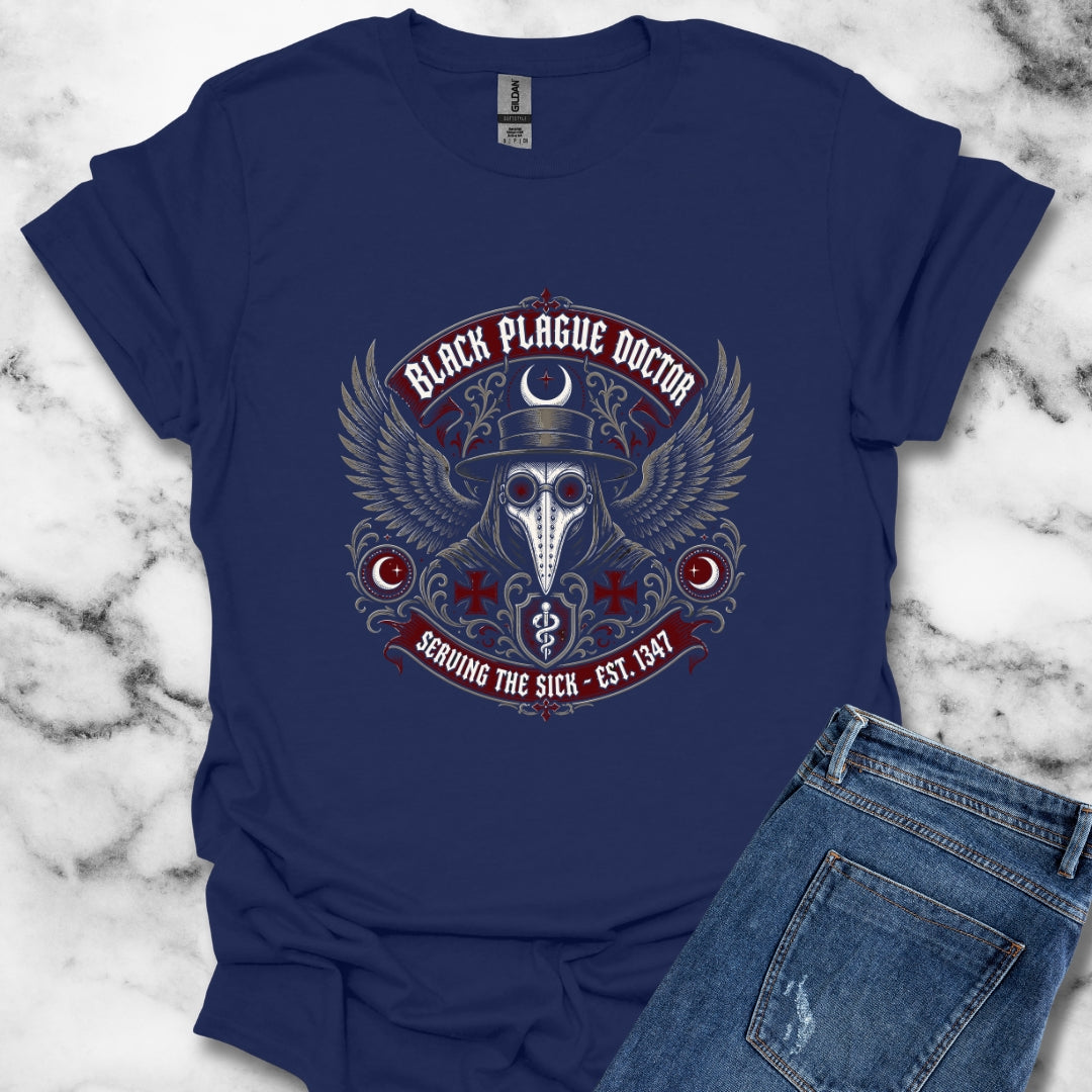 Black Plague Doctor Serving the Sick T-Shirt