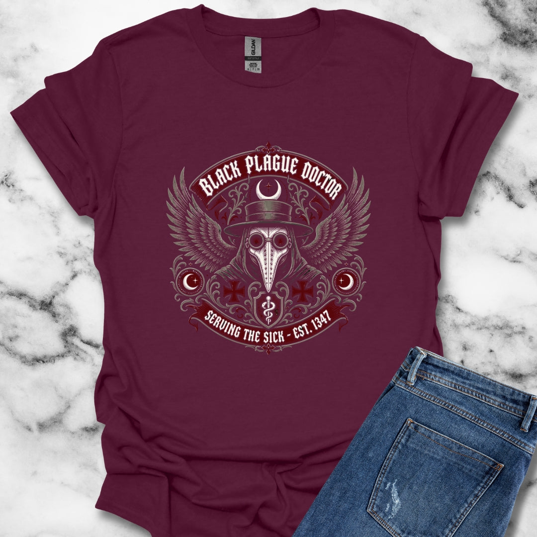 Black Plague Doctor Serving the Sick T-Shirt