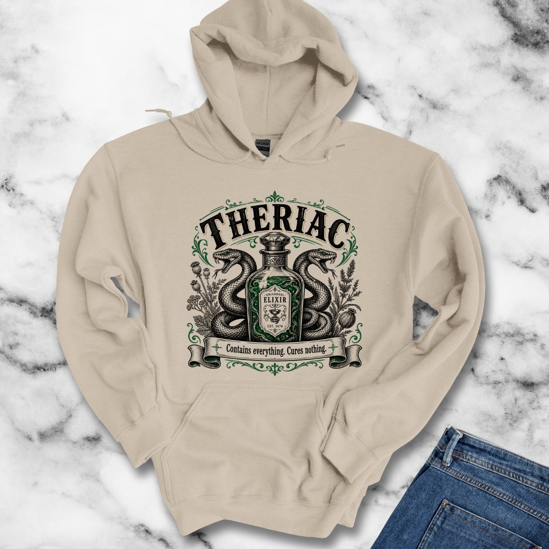 Theriac Contains Everything Cures Nothing Hoodie